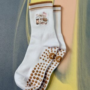 Dámské protiskluzové ponožky Pilates & Coffee